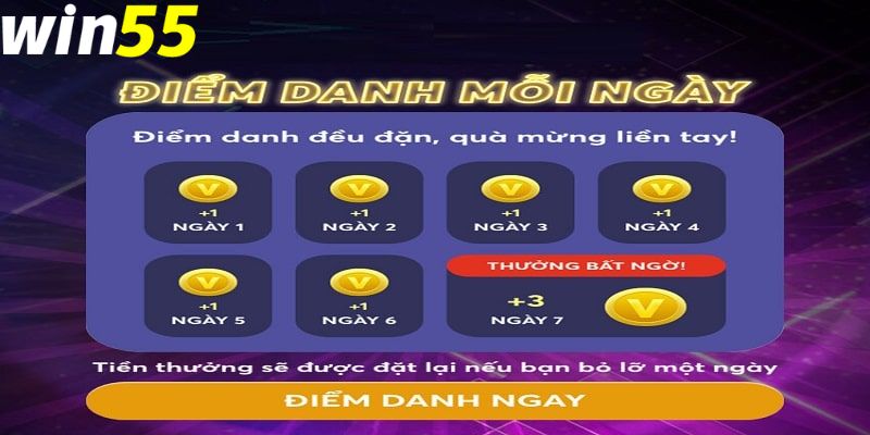 Thông tin ưu đãi điểm danh mỗi ngày